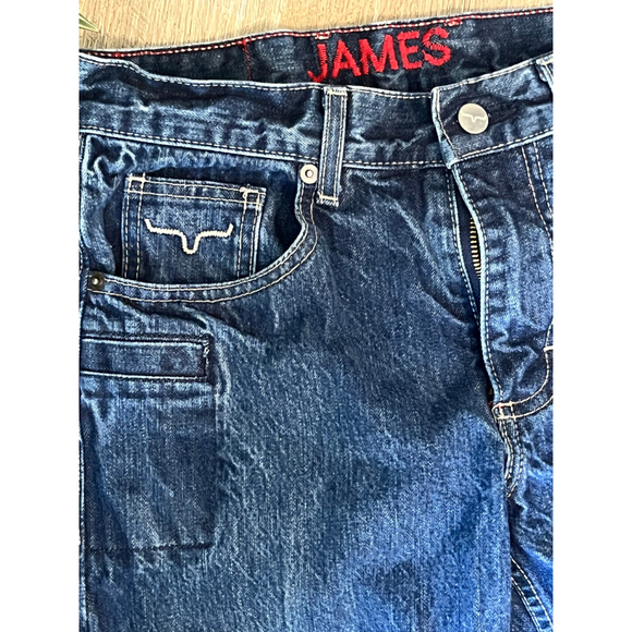 Men's Kimes Ranch Straight Jeans Waist 30 Blue with Red Accents - Picture 2 of 6